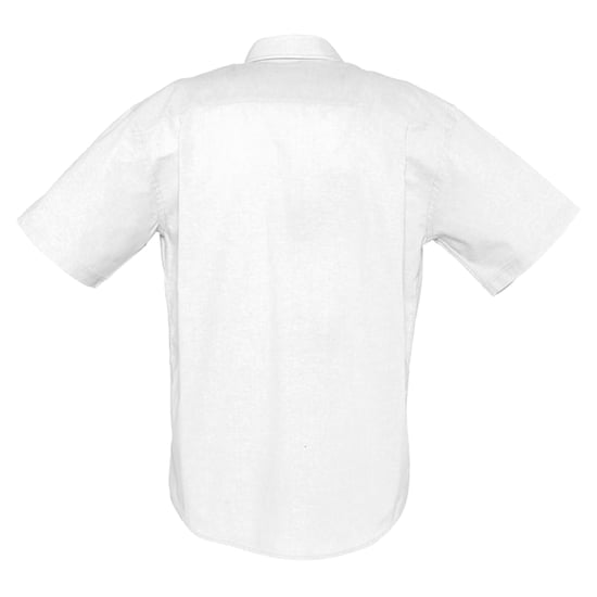 SOLS Mens Brisbane Oxford Short-Sleeved Shirt (White) - Image 2