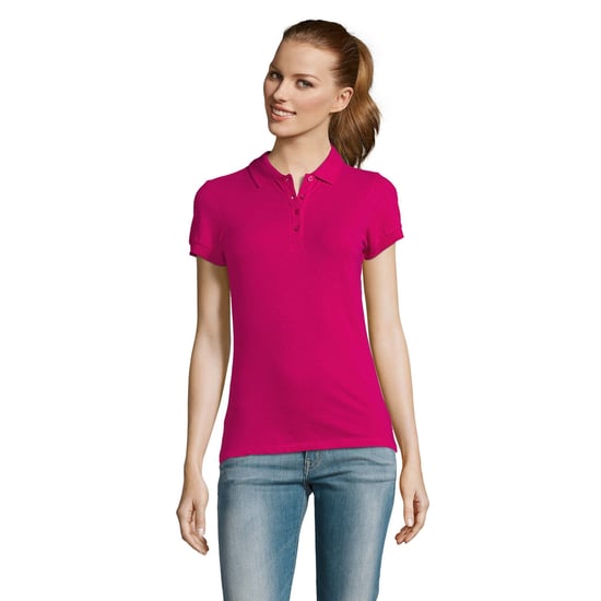 SOLS Womens/Ladies Passion Pique Short Sleeve Polo Shirt (Fuchsia) - Image 4