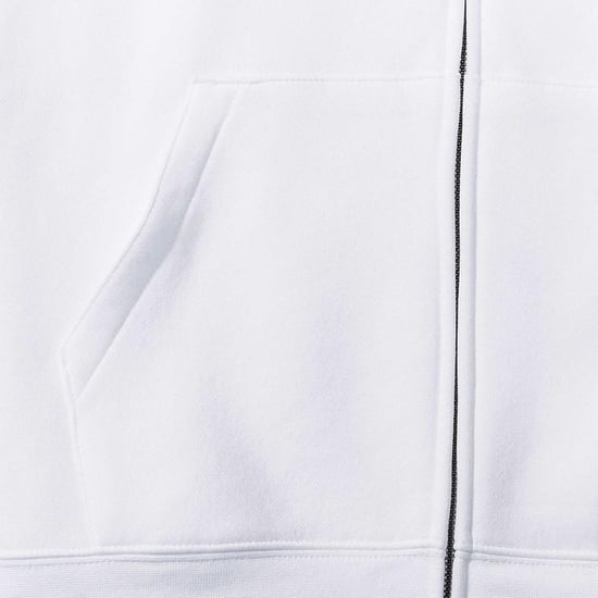 Russell Mens Authentic Full Zip Hooded Sweatshirt / Hoodie (White) - Image 5