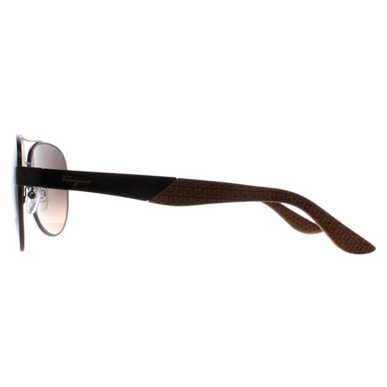 Salvatore Ferragamo Aviator Hombre Mate Rutenio Oscuro Gris Marrón Gradiente SF275S - Image 2