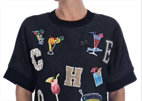 Suéter de cóctel de brocado negro para mujer de Dolce & Gabbana con cristales - Image 4
