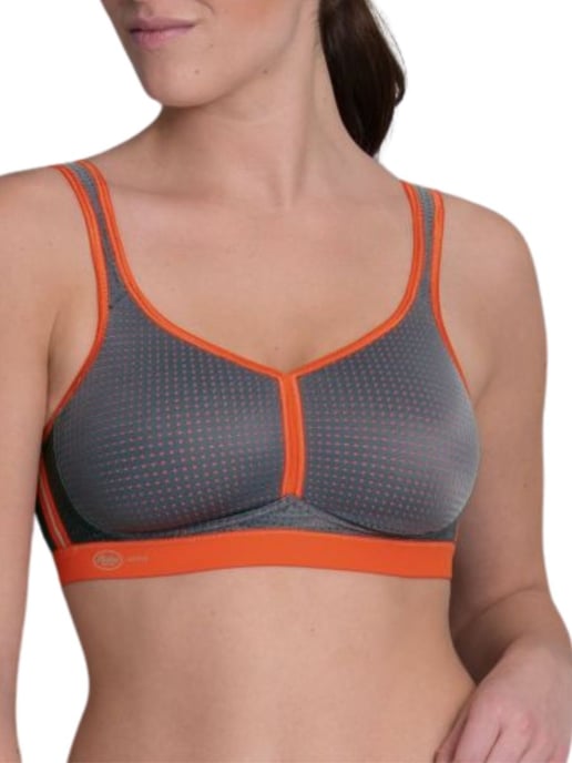 Dynamix Star Sports Bra Anthracite/Fiesta