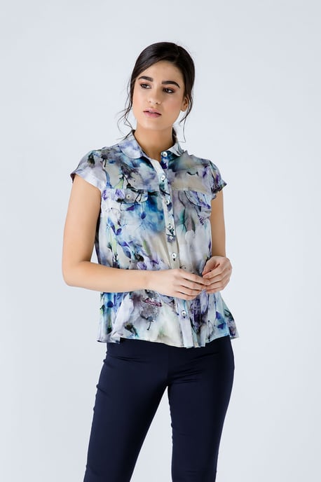 Floral Cap Sleeve Shirt
