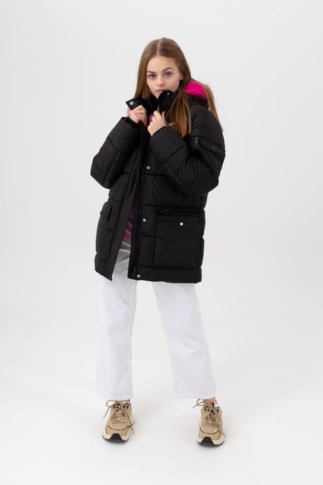 Hype Girls Black Bloom Crest Explorer Jacket