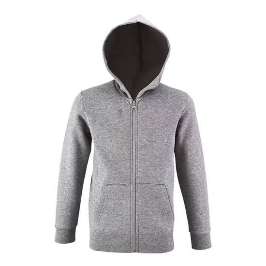 SOLS Childrens/Kids Stone Full Zip Hoodie (Grey Melange) - Image 1