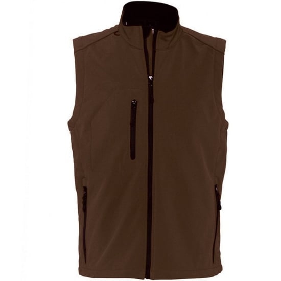 SOLS Mens Rallye Soft Shell Bodywarmer Jacket (Dark Chocolate) - Image 1