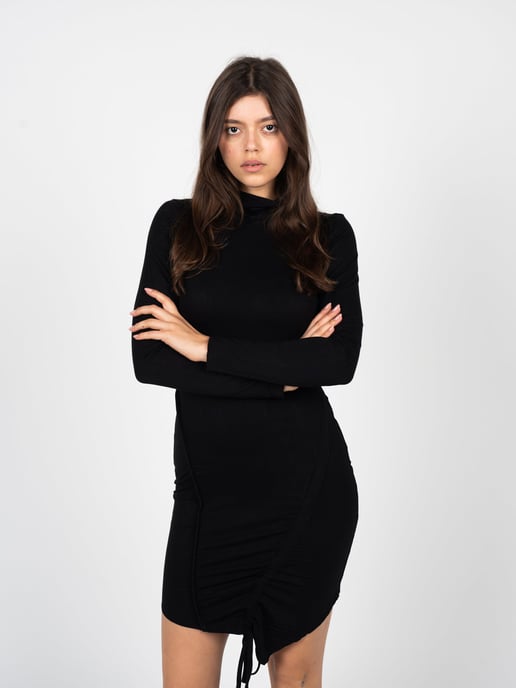 La Haine Inside Us Vestido Asymetryczna de mujer negro - Image 3