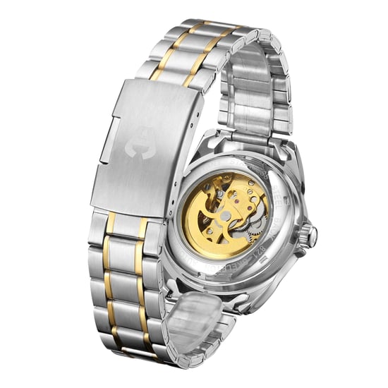 Hand Assembled Anthony James Limited Edition Skeleton Two Tone Gold & Steel Mens Watch