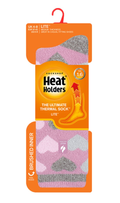 Heat Holders Lite - Calcetines Térmicos Aislantes para Mujer | Múltiples Diseños Incluyendo Rayas Argyle Corazones Estrellas | Calcetines Cálidos para Invierno - Malva (París) - Image 2