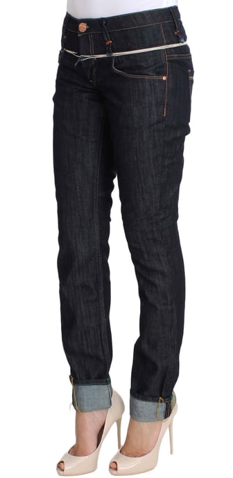 Acht Pantalones de Mezclilla de Algodón para Mujer en Azul, Corte Recto - Image 2