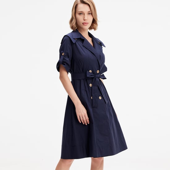 Cotton trench-coat dress - Image 1