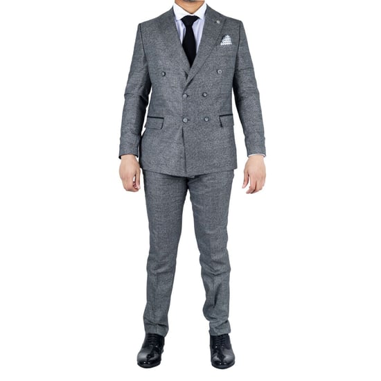 Men's Classic Grey Double Breasted 2-Piece Suit