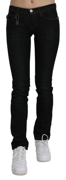 Jeans de algodón negro de talle medio ajustados para mujer de Costume National - Image 1