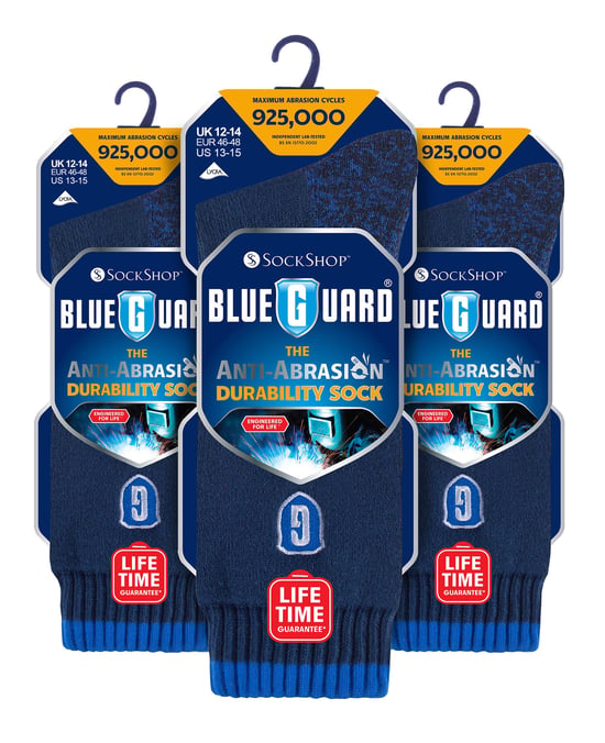 Blueguard - Multipack de 3 pares de calcetines de trabajo ultra duraderos para botas con puntera de acero - Calcetines resistentes de larga duración para hombres y mujeres - Azul - Image 2