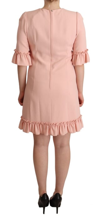 Vestido de tubo de viscosa con volantes en las mangas para mujer de Dolce & Gabbana en color rosa - Image 6