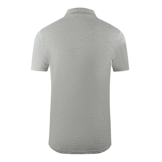 Aquascutum Brand Logo Plain Grey Polo Shirt