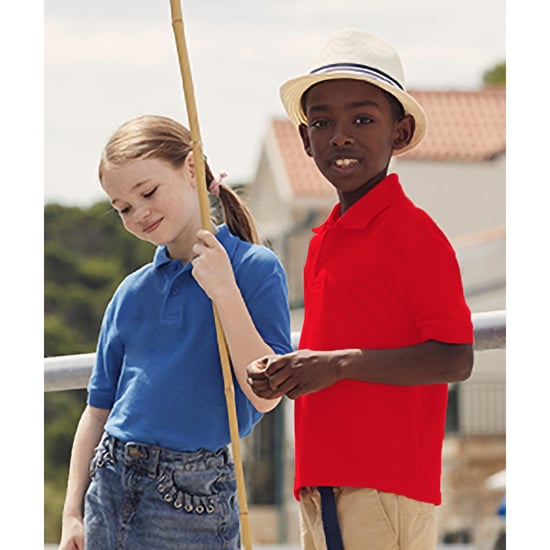 Fruit of the Loom Childrens/Kids Pique Short-Sleeved Polo Shirt (Red) - Image 3