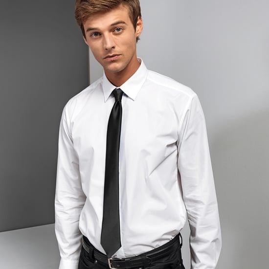 Premier Colours Mens Satin Clip Tie (Black) - Image 2