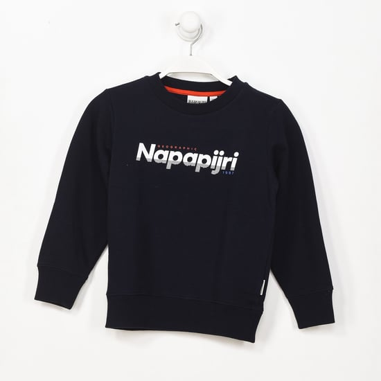 Boy's long-sleeved round neck sweatshirt GA4EQ6