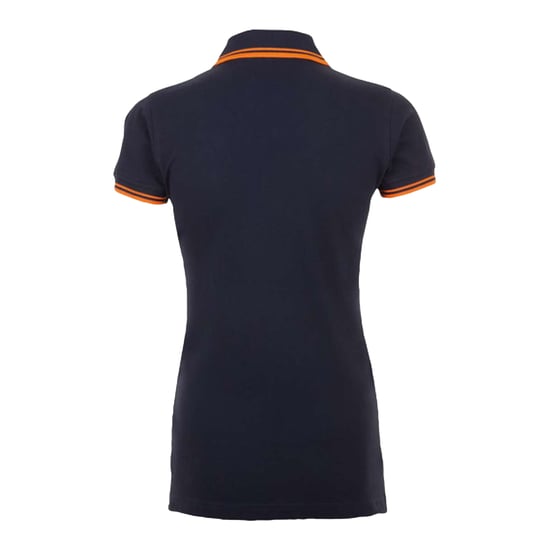 SOLS Womens/Ladies Pasadena Polo Shirt (French Navy/Neon Orange) - Image 2
