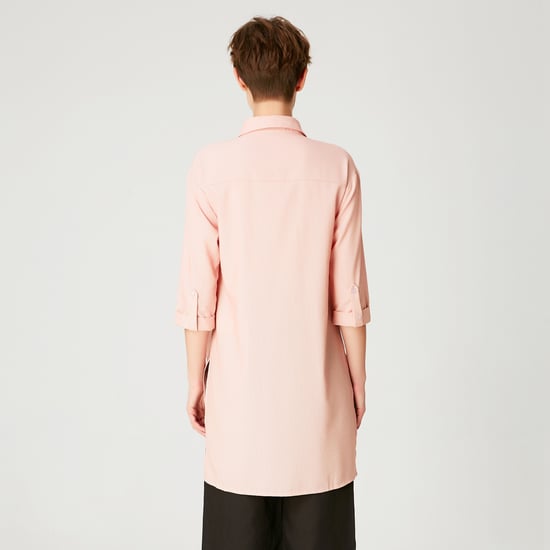 Long shirt with knotted panels in front - Image 4
