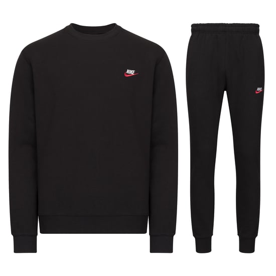 Nike Sportswear Men's Club Fleece Crew Neck Tracksuit Black - Image 1