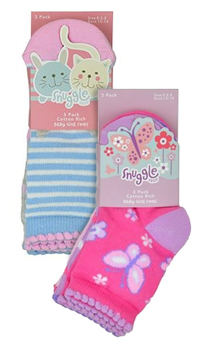 6 Pares de Calcetines de Mariposa para Bebés y Niñas - Animales - Image 2
