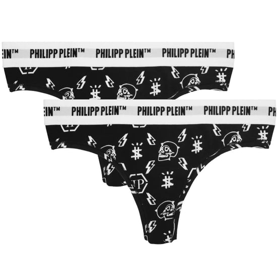 Tanga Negro con Logo Símbolos de Philipp Plein - Paquete de Dos - Image 1