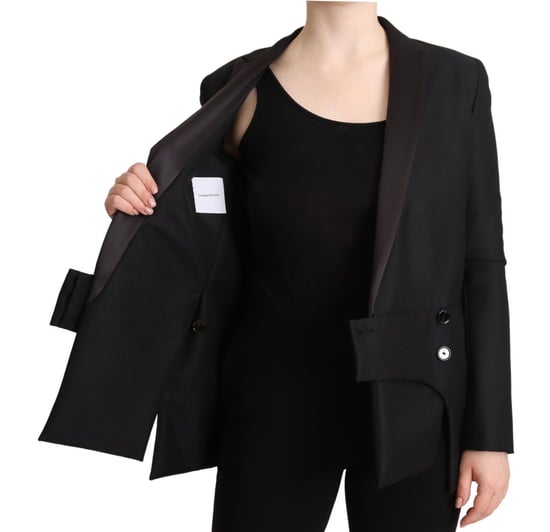 Chaqueta de mujer de doble botonadura negra de manga larga de Costume National - Image 5