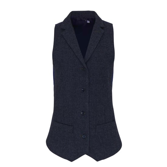 Premier Womens/Ladies Herringbone Waistcoat (Navy) - Image 1