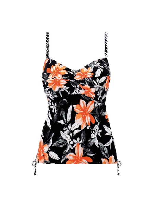 Port Maria Twist Front Tankini Top Black