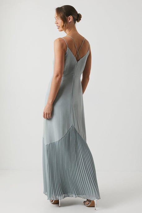 Chiffon And Pleat Strappy Bridesmaids Dress