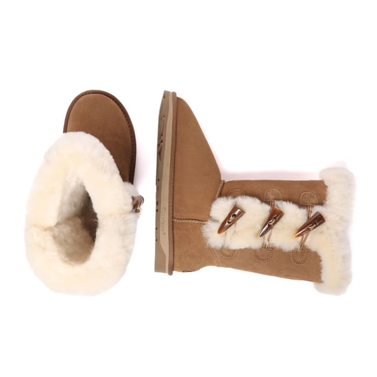 EVER AU Botas altas con botones de cuerno para mujer - Ashy - Image 3