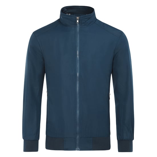 Men's Bomber Jacket with Stand-Up Collar, Transitional Jacket for Autumn, Casual Sports Jacket Dark Blue - Image 3