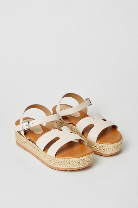 Romaia Comfort Cutout Medium Espadrille Covered Wedge Sandals