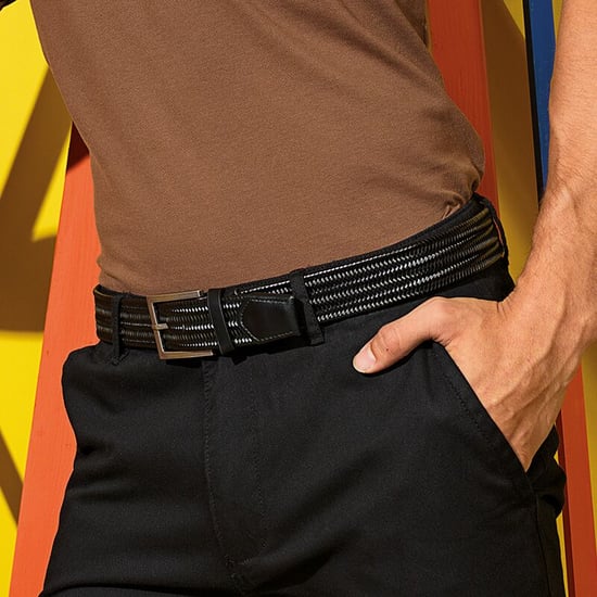 Asquith & Fox Mens Leather Braid Belt (Black) - Image 2