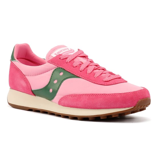 Saucony Trainer 80 Pink/Forest Trainers - Image 2