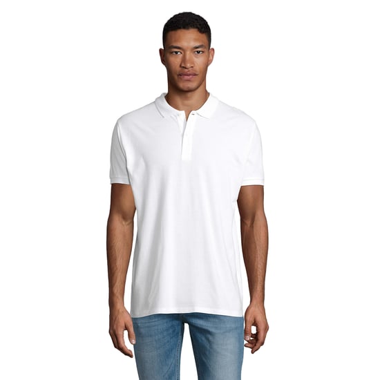 SOLS Mens Planet Polo Shirt (White) - Image 1