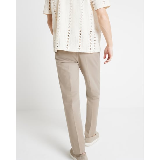 River Island Mens Chino Trousers Beige Slim Fit Smart
