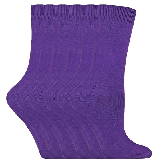 Sock Snob - 6 pares de calcetines de algodón de colores lisos para mujer - Image 1