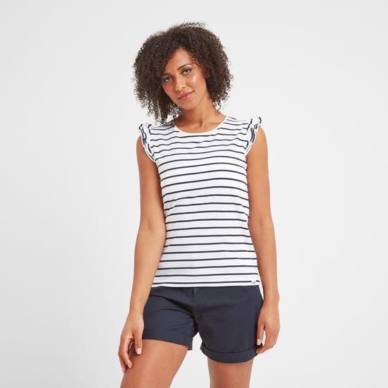 Maribel Womens T-Shirt Optic White Stripe