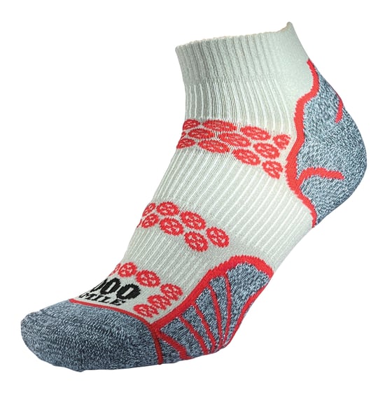 1000 Mile - Calcetines para hombre Lite Anklet Double Layer Running - Plata / Rojo - Image 1
