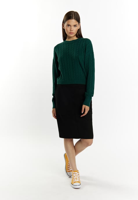 Mymo Knitted pullover women dark green - Image 2