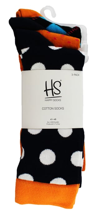 HS by Happy Socks - Pack de 3 calcetines de vestir divertidos - Argyle (Naranja) - Image 2