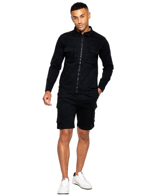 Enzo | Chándal con pantalón corto para hombre - Negro - Image 2