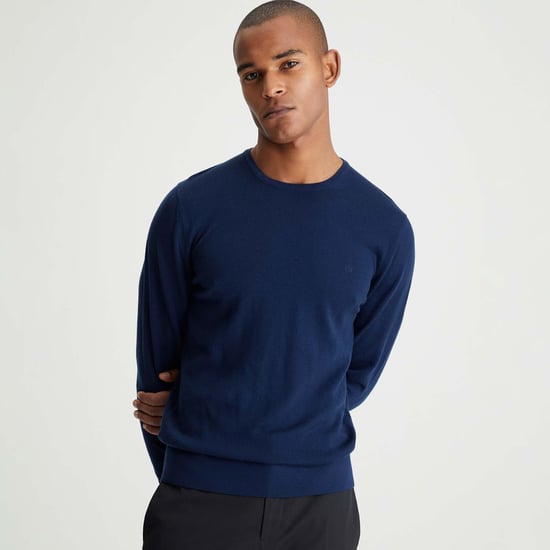 Jersey de lana merino para hombre de Calvin Klein en azul marino - Image 4