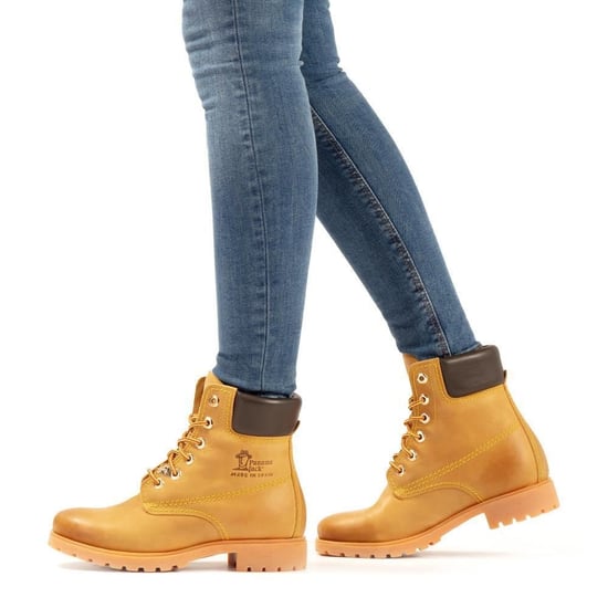 Panama Jack Womens 03 B1 Tan Boots Waterproof Leather Laces Hiking Ankle Chukka