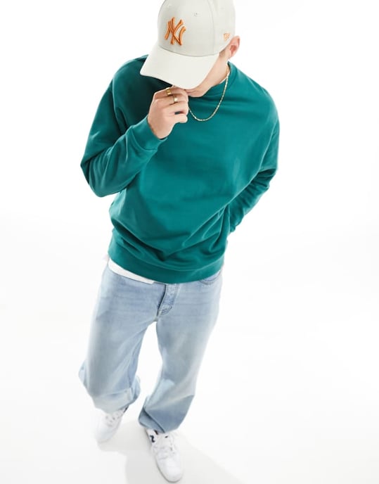 ASOS DESIGN oversized sweatshirt in green