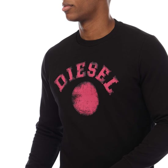 Sudadera Negra Con Logo De Puntos Descoloridos De Diesel - Image 3