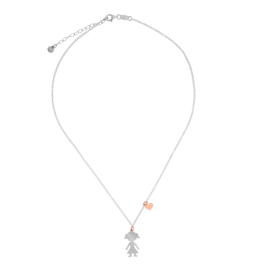 Orphelia 'Lyra' Women's 925 Sterling Silver Chain with Pendant - Silver/Rose ZK-7390 - Image 1